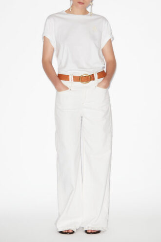 Aby Short-Sleeve Cotton T-Shirt with Logo