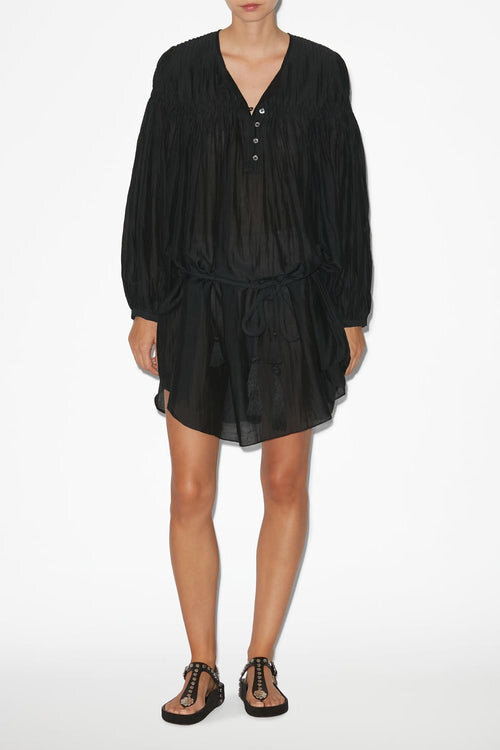 Adeliani Short Cotton Dress with Long Sleeves Adeliani Short Cotton Dress with Long Sleeves