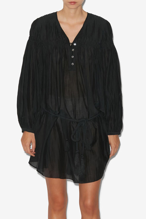 Adeliani Short Cotton Dress with Long Sleeves Adeliani Short Cotton Dress with Long Sleeves