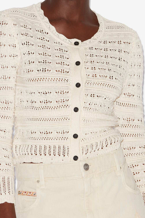 Ajaline Short Openwork Knit Cardigan Ajaline Short Openwork Knit Cardigan