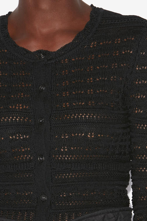 Ajaline Short Openwork Knit Cardigan Ajaline Short Openwork Knit Cardigan
