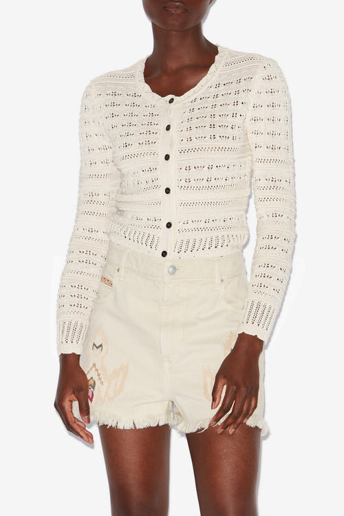 Ajaline Short Openwork Knit Cardigan Ajaline Short Openwork Knit Cardigan