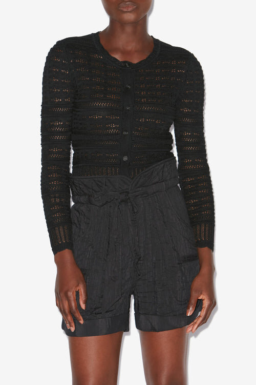 Ajaline Short Openwork Knit Cardigan Ajaline Short Openwork Knit Cardigan