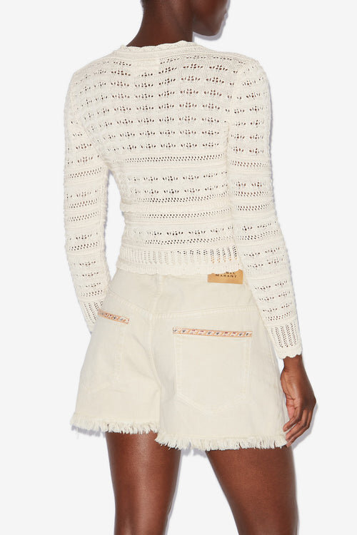 Ajaline Short Openwork Knit Cardigan Ajaline Short Openwork Knit Cardigan