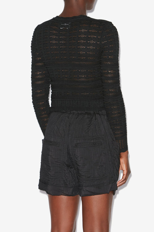Ajaline Short Openwork Knit Cardigan Ajaline Short Openwork Knit Cardigan