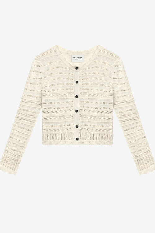 Ajaline Short Openwork Knit Cardigan Ajaline Short Openwork Knit Cardigan