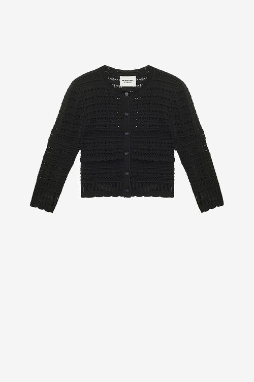 Ajaline Short Openwork Knit Cardigan Ajaline Short Openwork Knit Cardigan