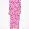 Albini Gathered Silk Blend Midi Dress Albini Gathered Silk Blend Midi Dress