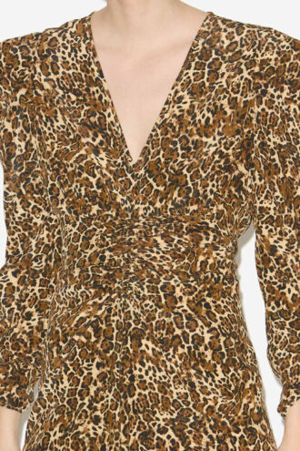Albini Gathered Silk Blend Midi Dress