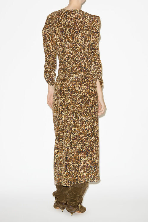 Albini Gathered Silk Blend Midi Dress Albini Gathered Silk Blend Midi Dress