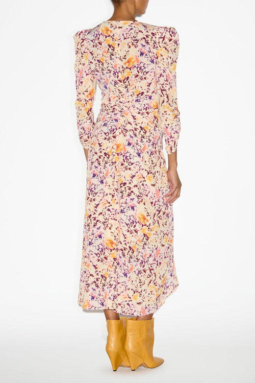 Albini Gathered Silk Blend Midi Dress Albini Gathered Silk Blend Midi Dress