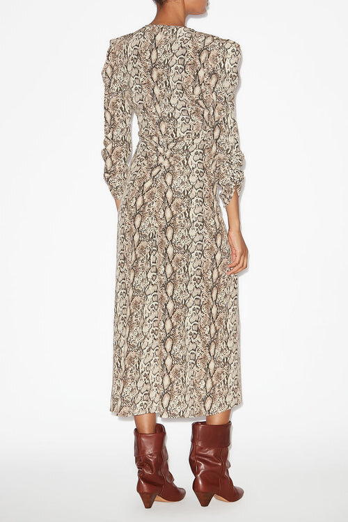 Albini Gathered Silk Blend Midi Dress Albini Gathered Silk Blend Midi Dress