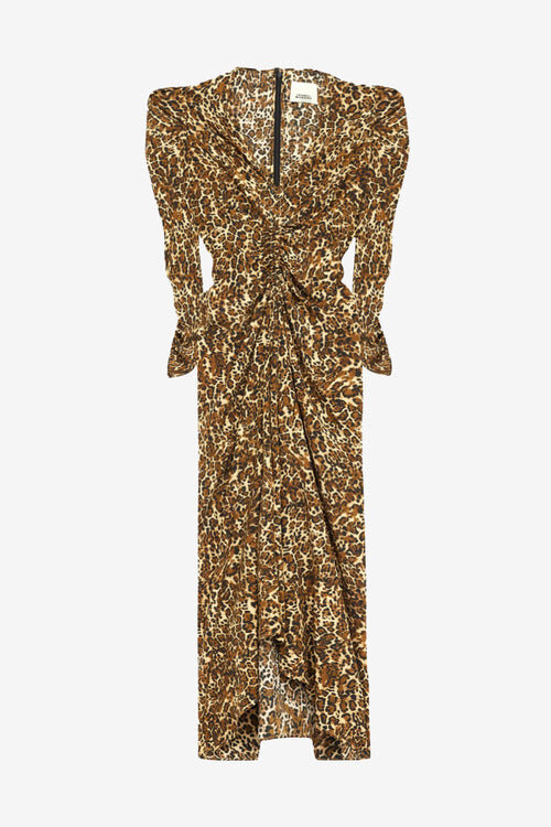 Albini Gathered Silk Blend Midi Dress Albini Gathered Silk Blend Midi Dress