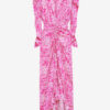 Albini Gathered Silk Blend Midi Dress Albini Gathered Silk Blend Midi Dress