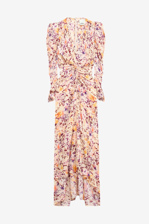 Albini Gathered Silk Blend Midi Dress Albini Gathered Silk Blend Midi Dress