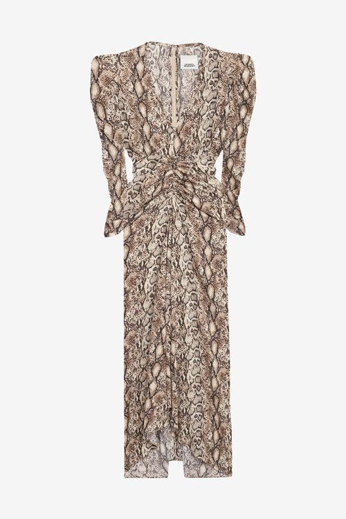 Albini Gathered Silk Blend Midi Dress Albini Gathered Silk Blend Midi Dress