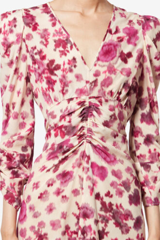 Albini Long Printed Stretch Silk Dress