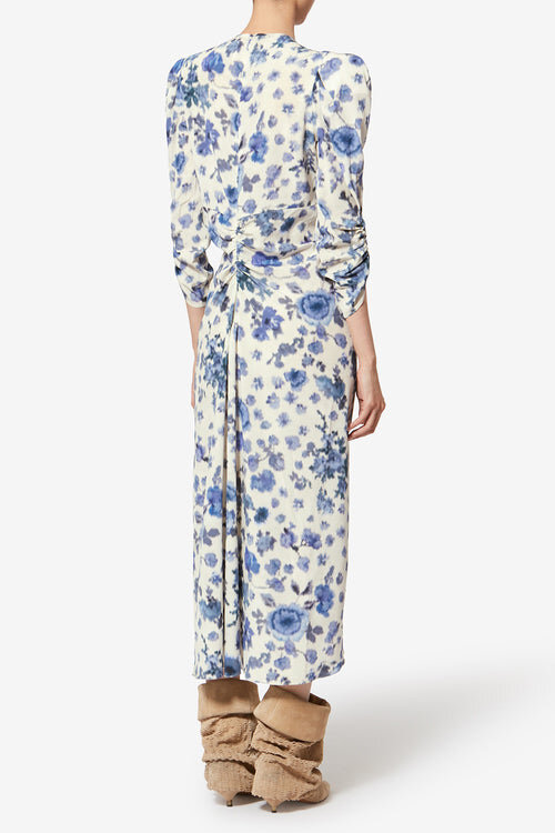 Albini Long Printed Stretch Silk Dress Albini Long Printed Stretch Silk Dress