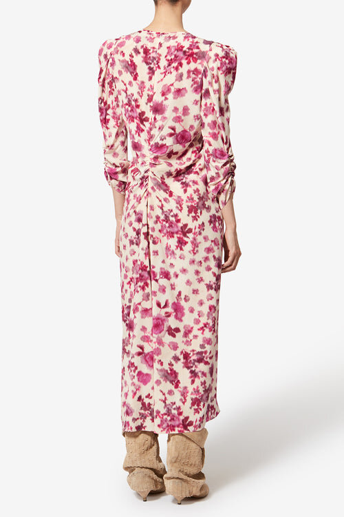 Albini Long Printed Stretch Silk Dress Albini Long Printed Stretch Silk Dress