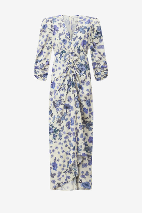 Albini Long Printed Stretch Silk Dress Albini Long Printed Stretch Silk Dress
