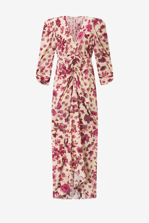Albini Long Printed Stretch Silk Dress Albini Long Printed Stretch Silk Dress