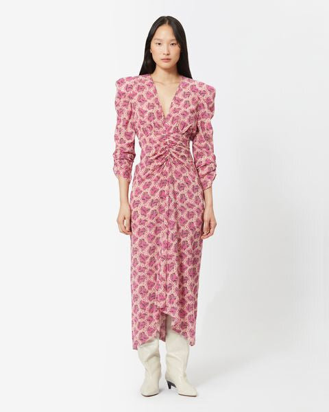 Albini Printed Silk Blend Midi Dress Albini Printed Silk Blend Midi Dress