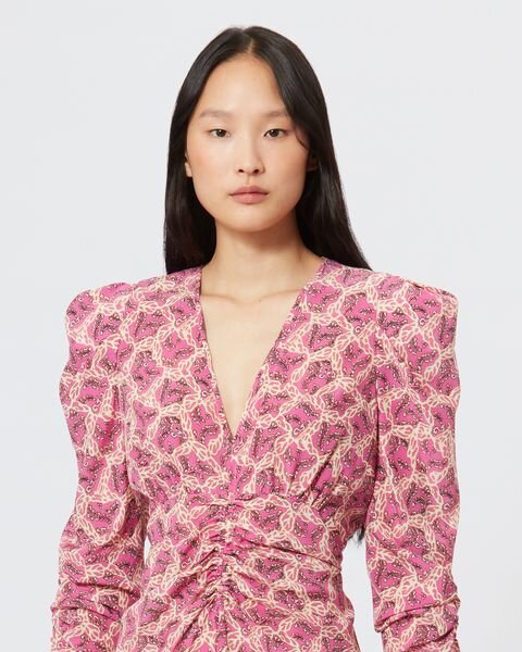 Albini Printed Silk Blend Midi Dress Albini Printed Silk Blend Midi Dress