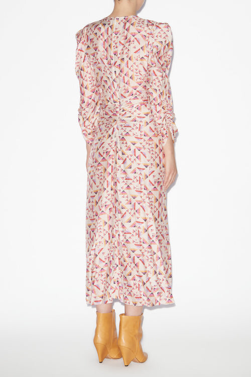 Albini Printed Silk Blend Midi Dress Albini Printed Silk Blend Midi Dress