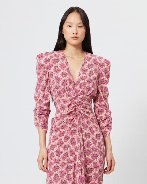 Albini Printed Silk Blend Midi Dress Albini Printed Silk Blend Midi Dress