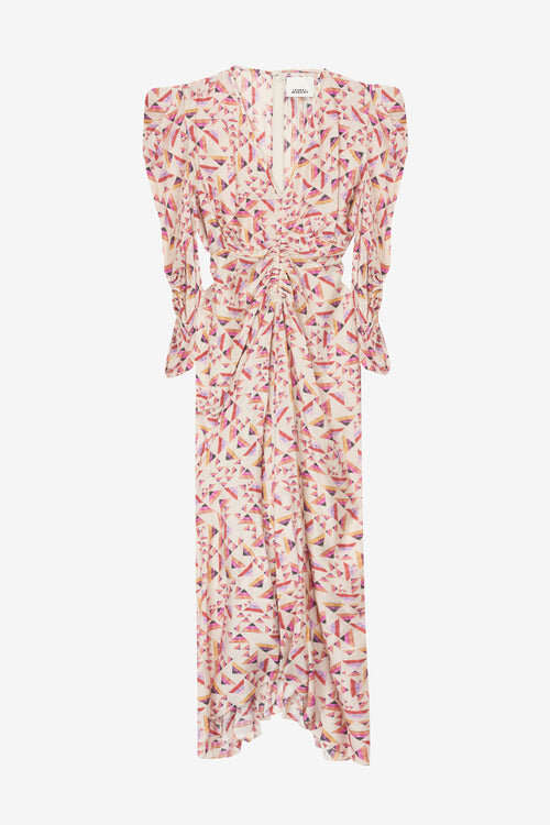 Albini Printed Silk Blend Midi Dress Albini Printed Silk Blend Midi Dress