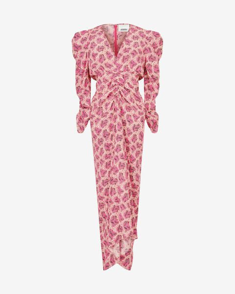 Albini Printed Silk Blend Midi Dress Albini Printed Silk Blend Midi Dress