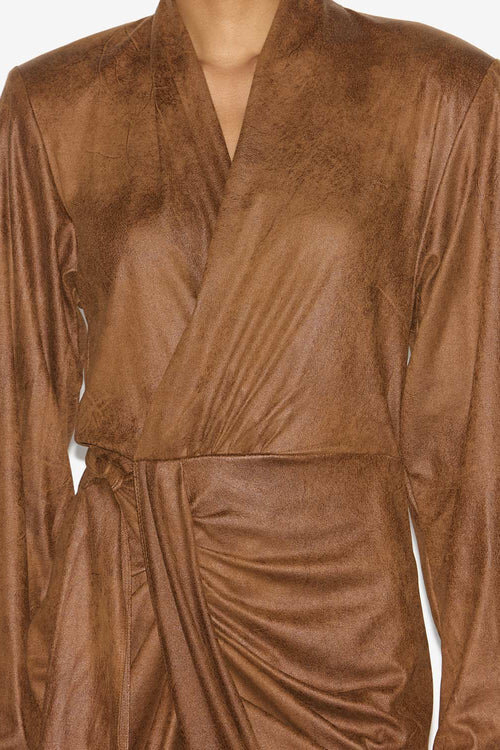 Aleora Faux Suede Wrap-Over Dress Aleora Faux Suede Wrap-Over Dress