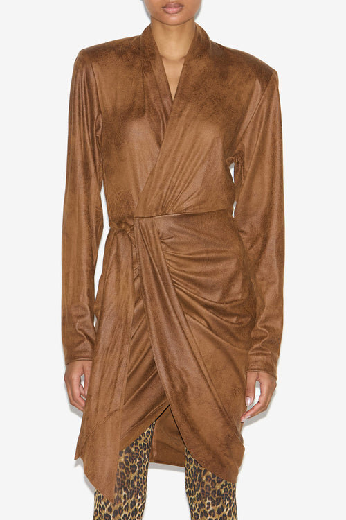 Aleora Faux Suede Wrap-Over Dress Aleora Faux Suede Wrap-Over Dress