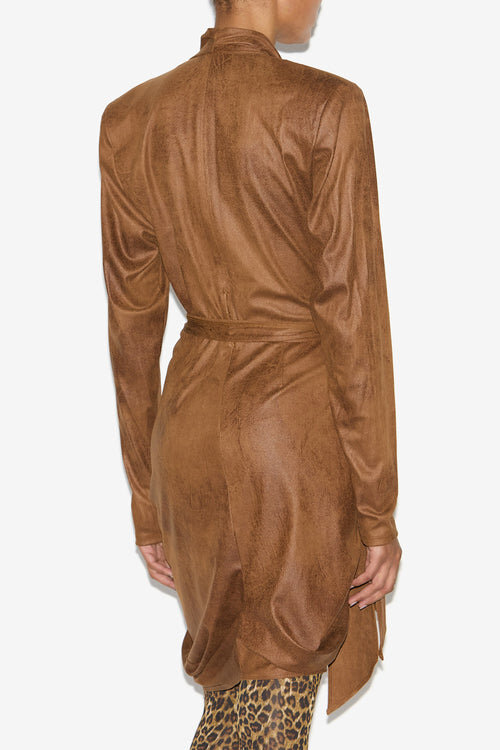 Aleora Faux Suede Wrap-Over Dress Aleora Faux Suede Wrap-Over Dress
