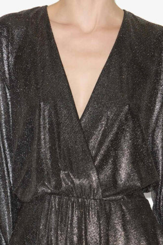 Alexane Short Draped Metallic Dress