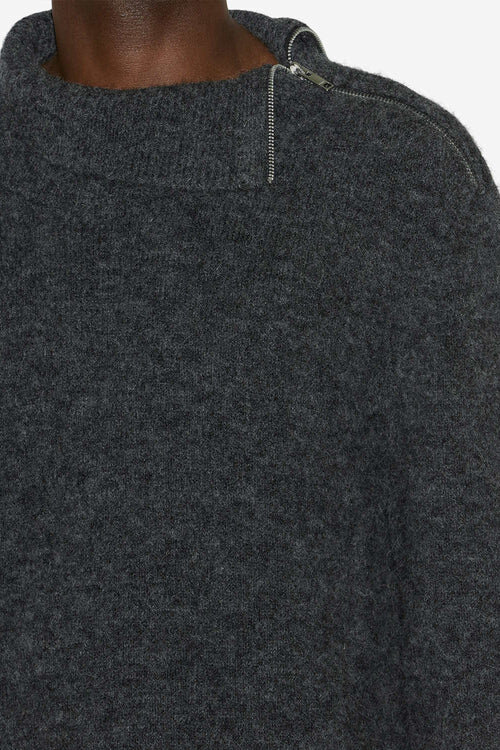 Aliocha Stand-Up Collar Plain-Colored Alpaca Knit Sweater Aliocha Stand-Up Collar Plain-Colored Alpaca Knit Sweater