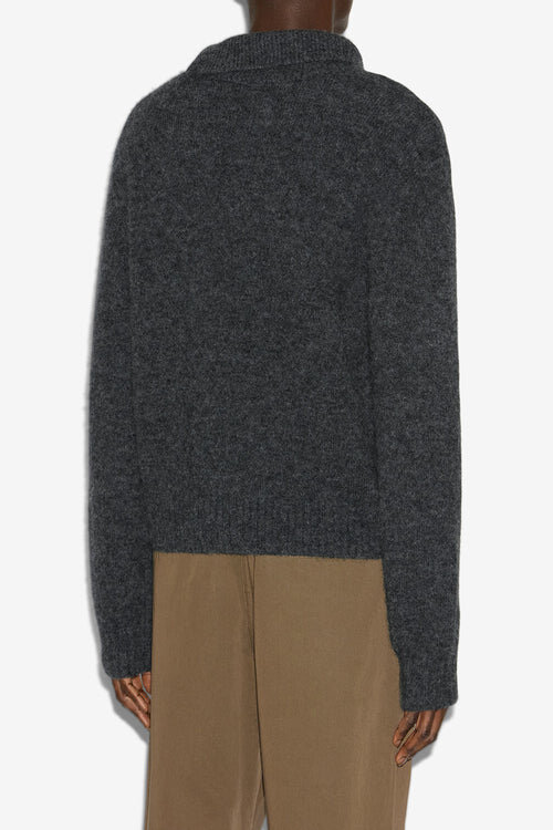 Aliocha Stand-Up Collar Plain-Colored Alpaca Knit Sweater Aliocha Stand-Up Collar Plain-Colored Alpaca Knit Sweater