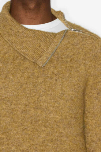 Aliocha Stand-Up Collar Sweater in Plain-Colored Alpaca Knit Aliocha Stand-Up Collar Sweater in Plain-Colored Alpaca Knit