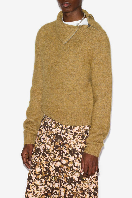 Aliocha Stand-Up Collar Sweater in Plain-Colored Alpaca Knit Aliocha Stand-Up Collar Sweater in Plain-Colored Alpaca Knit
