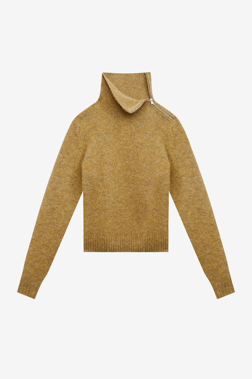 Aliocha Stand-Up Collar Sweater in Plain-Colored Alpaca Knit Aliocha Stand-Up Collar Sweater in Plain-Colored Alpaca Knit