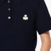 Althea Cotton and Wool Blend Knit Polo with Logo