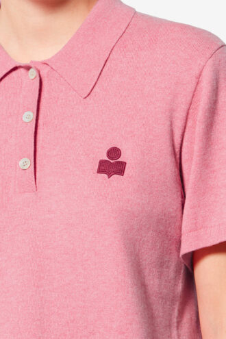 Althea Cotton and Wool Blend Knit Polo with Logo Althea Cotton and Wool Blend Knit Polo with Logo