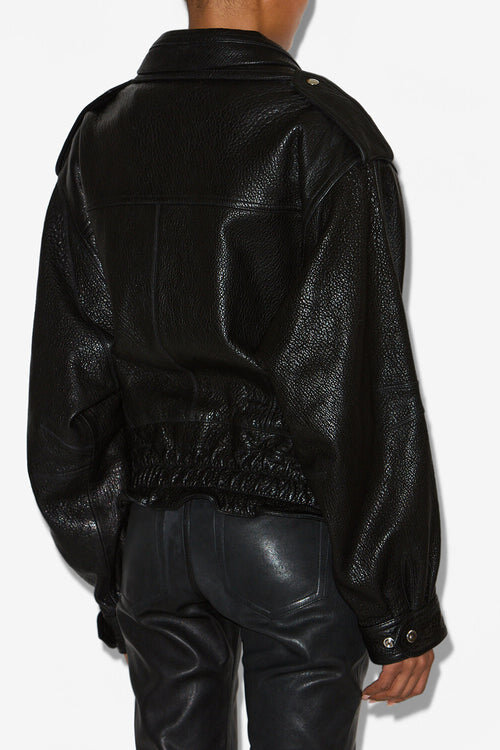 Aneli Lambskin Leather Jacket with Pockets Aneli Lambskin Leather Jacket with Pockets