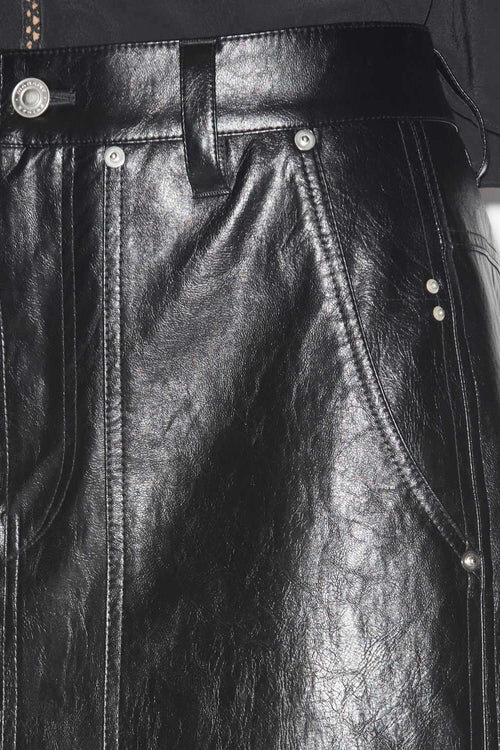 Angele Leather Style Midi Skirt Angele Leather Style Midi Skirt