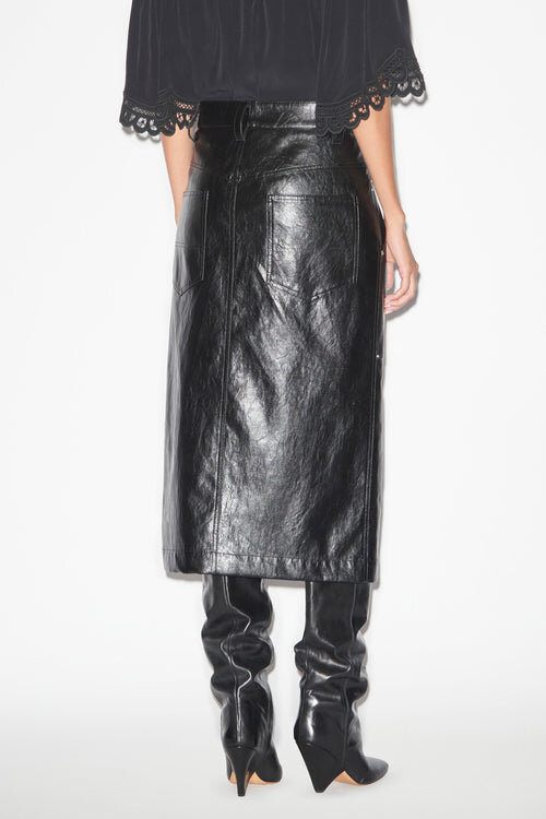 Angele Leather Style Midi Skirt Angele Leather Style Midi Skirt