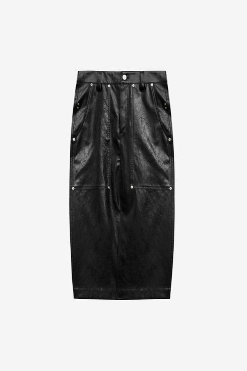 Angele Leather Style Midi Skirt Angele Leather Style Midi Skirt