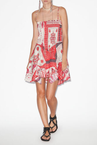 Anka Smocked Printed Cotton Voile Dress Anka Smocked Printed Cotton Voile Dress