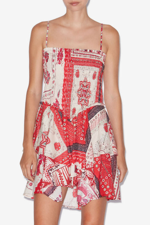 Anka Smocked Printed Cotton Voile Dress Anka Smocked Printed Cotton Voile Dress