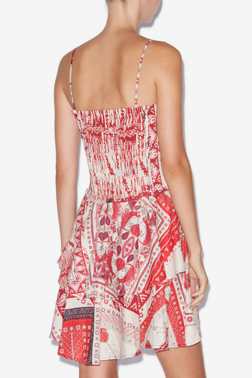 Anka Smocked Printed Cotton Voile Dress Anka Smocked Printed Cotton Voile Dress
