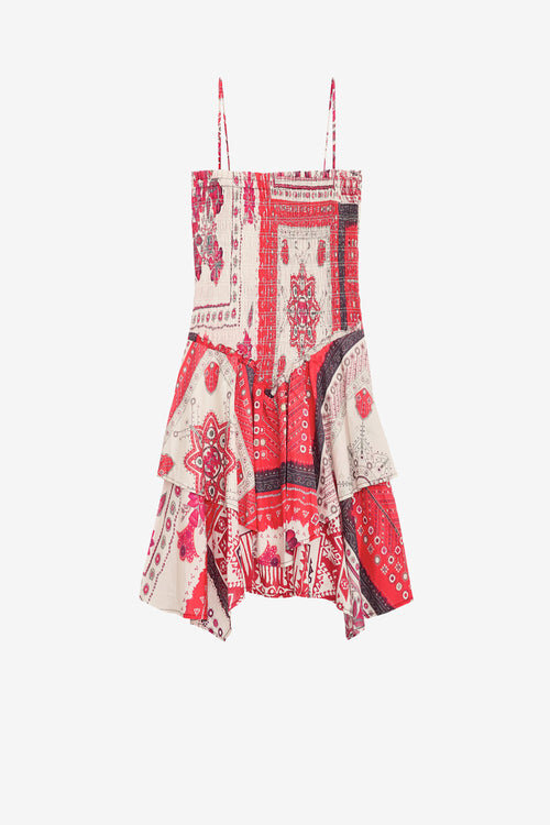 Anka Smocked Printed Cotton Voile Dress Anka Smocked Printed Cotton Voile Dress